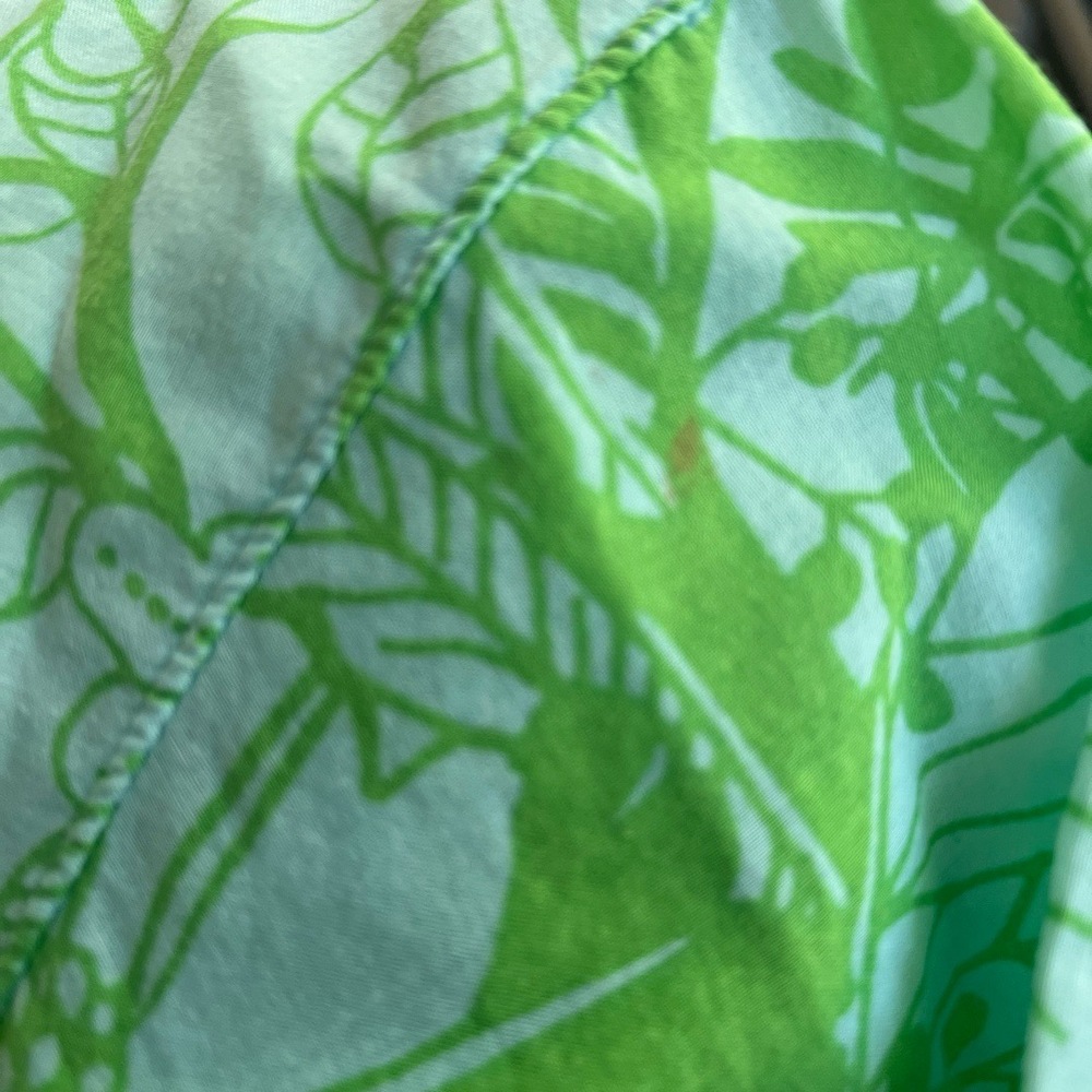 J.Crew Cotton Top Womens Medium Turquoise Green Tunic Floral Beach Preppy Resort - Picture 8 of 8